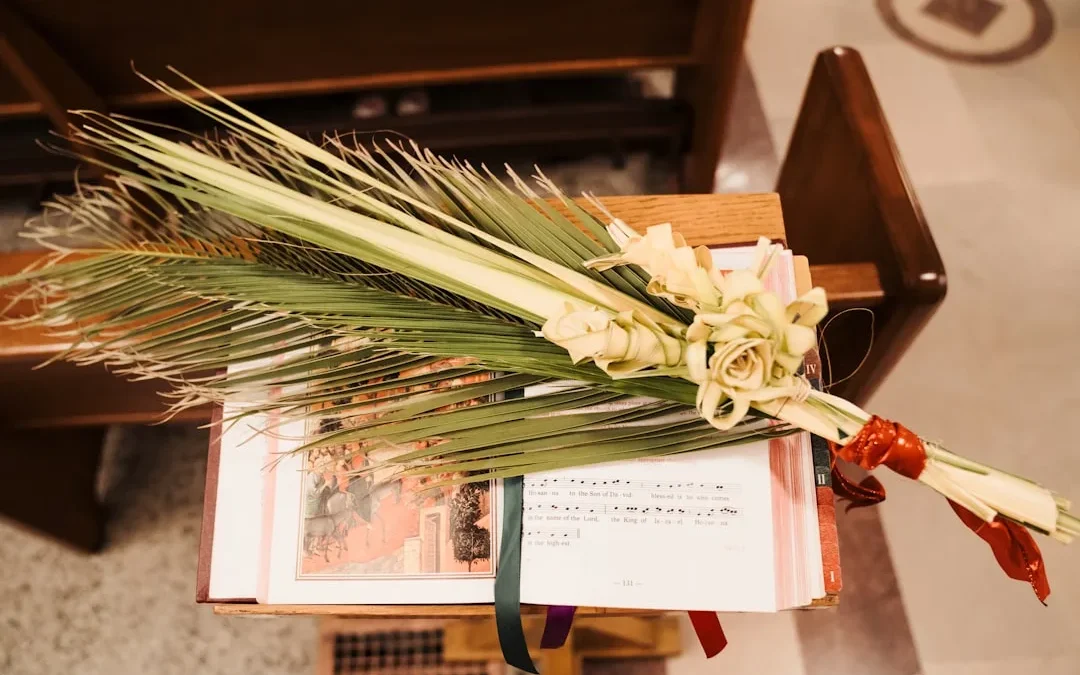 A peaceful spring morning scene evoking a warm Palm Sunday greeting