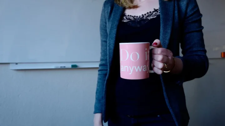 cheerful Wednesday office message and coffee break