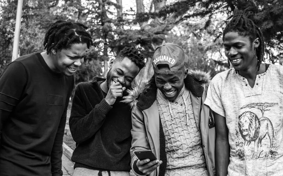 casual smartphone chat with playful laughter response