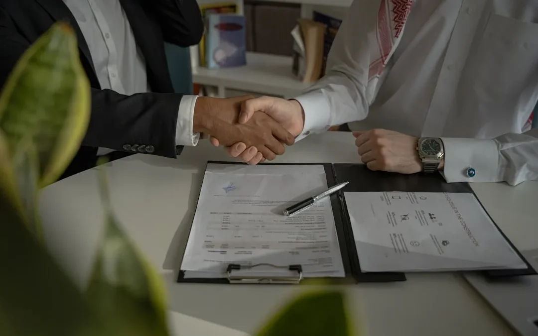 A confident candidate answering a sales question in a job interview