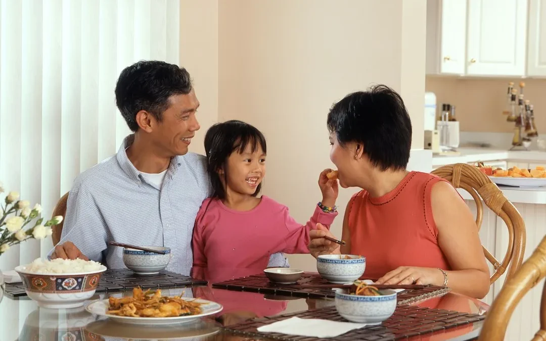family eating at the table